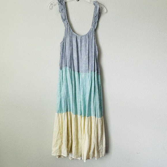 Rails Capri Mixed Stripe Rainbow Color Block Boho Midi Dress - Picture 5 of 5